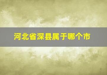 河北省深县属于哪个市