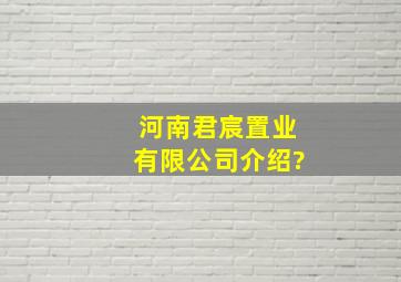 河南君宸置业有限公司介绍?