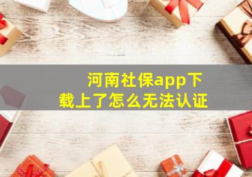 河南社保app下载上了怎么无法认证(