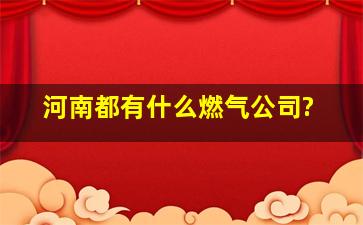 河南都有什么燃气公司?