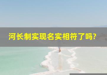 河长制实现名实相符了吗?