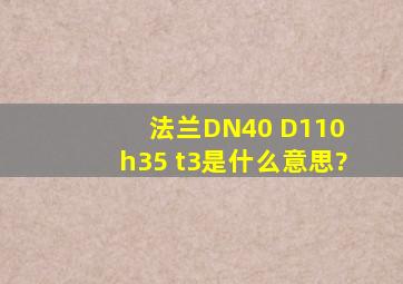 法兰DN40 D110 h35 t3是什么意思?
