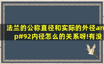 法兰的公称直径和实际的外径\内径怎么的关系呀!有没有什么标准??