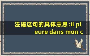 法语这句的具体意思:Il pleure dans mon coeur, comme il pleut sur la ville ...