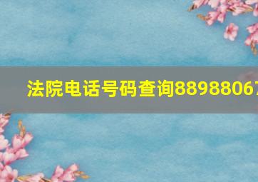 法院电话号码查询88988067