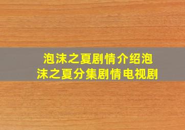 泡沫之夏剧情介绍泡沫之夏分集剧情电视剧