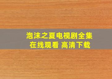 泡沫之夏电视剧全集 在线观看 高清下载