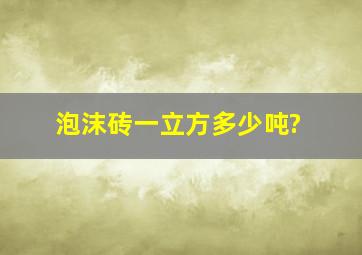 泡沫砖一立方多少吨?