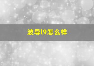 波导l9怎么样