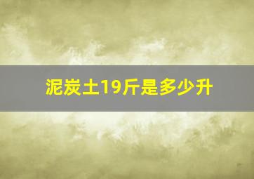 泥炭土19斤是多少升