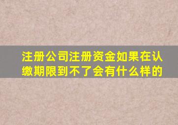 注册公司注册资金如果在认缴期限到不了,会有什么样的