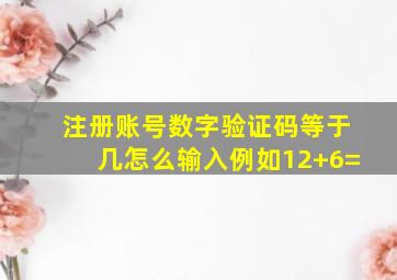 注册账号数字验证码等于几怎么输入例如12+6=(