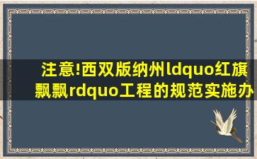 注意!西双版纳州“红旗飘飘”工程的规范实施办法(试行)来了...