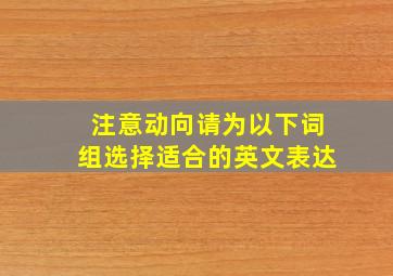 注意动向请为以下词组选择适合的英文表达。