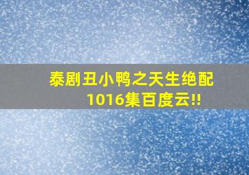 泰剧丑小鸭之天生绝配1016集百度云!!