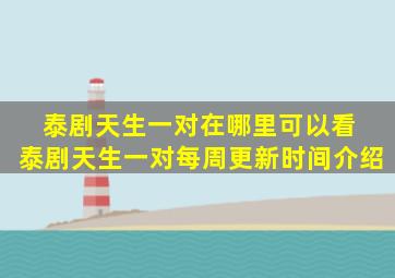 泰剧天生一对在哪里可以看 泰剧天生一对每周更新时间介绍