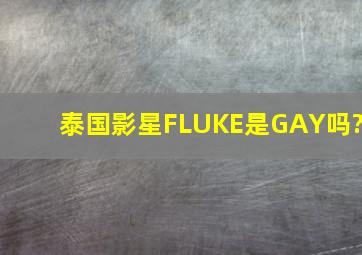 泰国影星FLUKE是GAY吗?