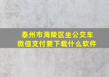 泰州市海陵区坐公交车微信支付要下载什么软件