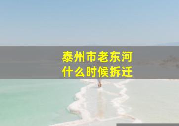 泰州市老东河什么时候拆迁