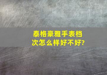 泰格豪雅手表档次怎么样,好不好?