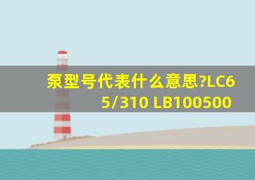 泵型号代表什么意思?LC65/310 LB100500