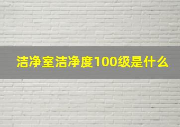 洁净室洁净度100级是什么