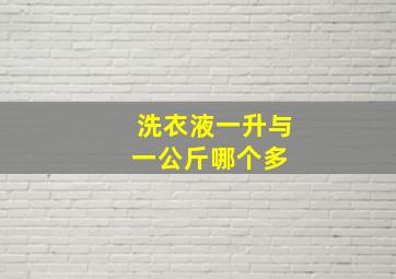 洗衣液一升与一公斤哪个多 