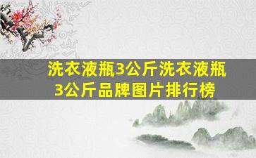 洗衣液瓶3公斤洗衣液瓶3公斤品牌、图片、排行榜 