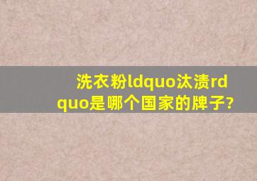 洗衣粉“汰渍”是哪个国家的牌子?