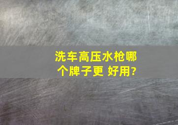 洗车高压水枪哪个牌子更 好用?