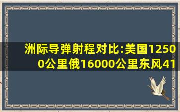 洲际导弹射程对比:美国12500公里,俄16000公里,东风41是多少