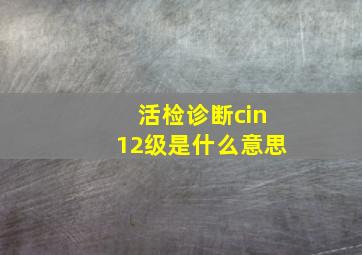 活检诊断cin12级是什么意思