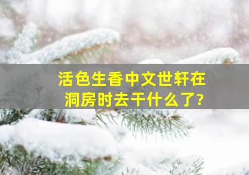 活色生香中文世轩在洞房时去干什么了?