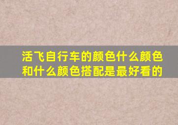 活飞自行车的颜色什么颜色和什么颜色搭配是最好看的