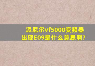 派尼尔vf5000变频器出现E09是什么意思啊?