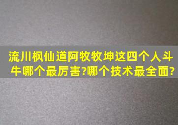 流川枫,仙道,阿牧,牧坤这四个人斗牛哪个最厉害?哪个技术最全面?