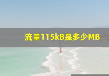 流量115kB是多少MB,