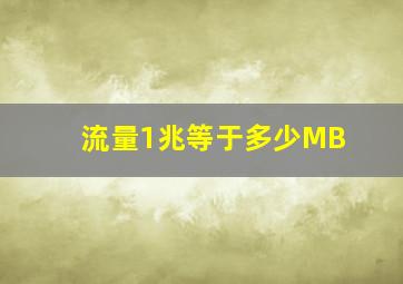 流量1兆等于多少MB