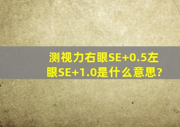 测视力右眼SE+0.5左眼SE,+1.0是什么意思?