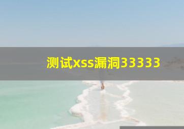 测试xss漏洞33333