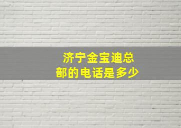 济宁金宝迪总部的电话是多少