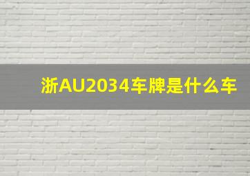 浙AU2034车牌是什么车