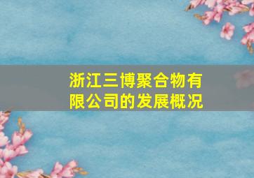 浙江三博聚合物有限公司的发展概况