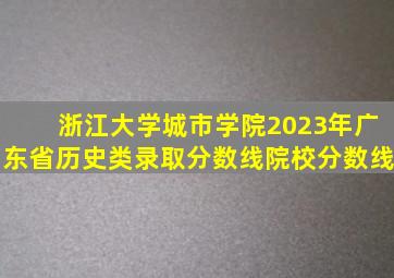 浙江大学城市学院2023年广东省历史类录取分数线院校分数线