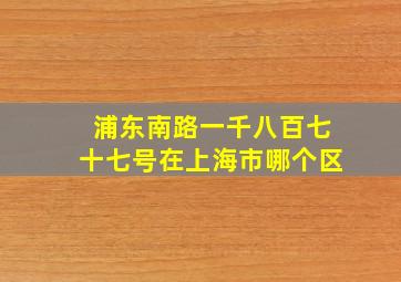 浦东南路一千八百七十七号在上海市哪个区