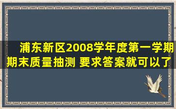 浦东新区2008学年度第一学期期末质量抽测 要求答案就可以了