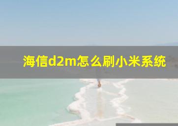 海信d2m怎么刷小米系统