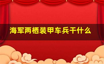 海军两栖装甲车兵干什么