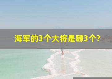 海军的3个大将是哪3个?