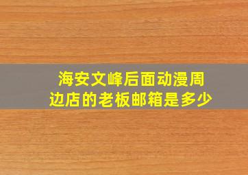 海安文峰后面动漫周边店的老板邮箱是多少(